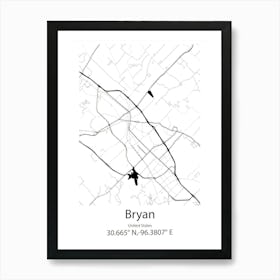 Bryan,United States Minimalist Map 1 Art Print