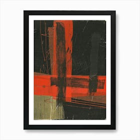 Abstract Red And Black Painting 1 Art Print