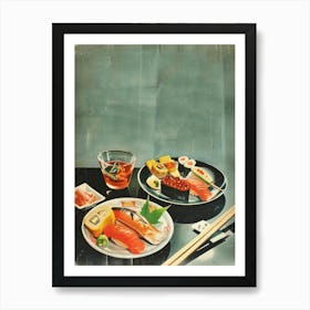 Japanese Retro Cuisine Abstract Food Art Print