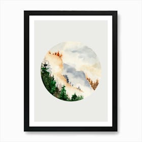 Watercolor Of Mountains 4 Art Print