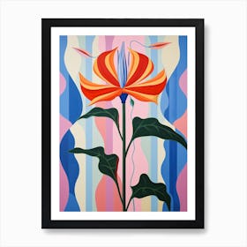 Gloriosa Lily 3 Hilma Af Klint Inspired Pastel Flower Painting Art Print