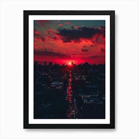 Sunset In New York City 1 Art Print