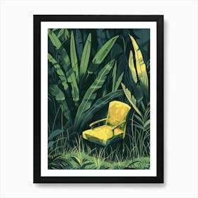 Yellow Chair In The Jungle Art Print