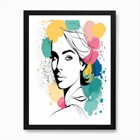 colourful matisse woman portrait Art Print