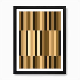 Striped Pattern Neutral Brown Shades Art Print