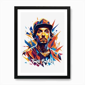 Travis Barker Blink 182 02 Portrait Music Icon WPAP Pop Art Style Art Print