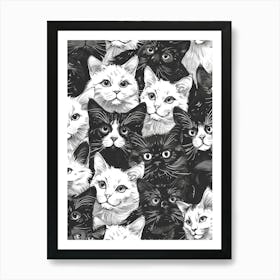 Perfectly Repeatable Artwork With Cute Cat Faces 39 Art Print