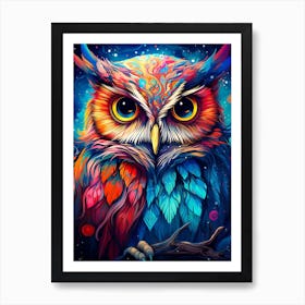 Colorful Owl Art Print