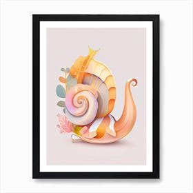 Malaysian Trumpet Snail  Illustration Art Print