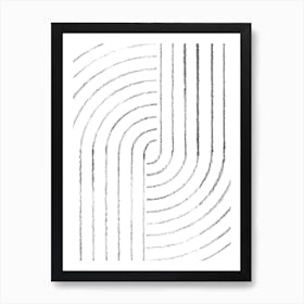 Minimalist curved lines Art Print