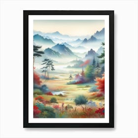 Watercolor Vibrant Country 12 Affiche