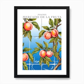 Mercado De La Fruta Peaches Illustration 1 Poster Art Print