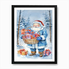 Santa Claus With Gifts Art Print