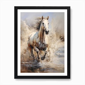 A Horse Painting In The Style Of Wash Technique 2 Art Print