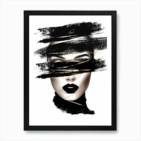 Black And White Portrait Of A Woman 3 Art Print