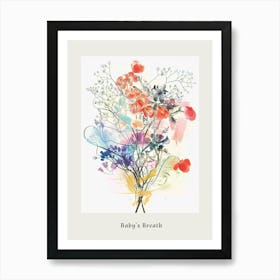 Baby S Breath 1 Collage Flower Bouquet Poster Art Print