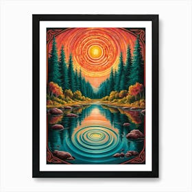 Sunrise Over The River 2 Art Print