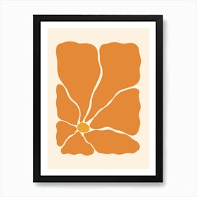 Abstract Flower 03 - Vibrant Orange Art Print