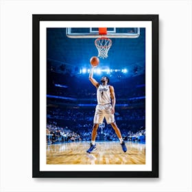 Court Arena Sport Basketball Professional Game Net Ball Point Action Background Man Prof (1) 2 Art Print