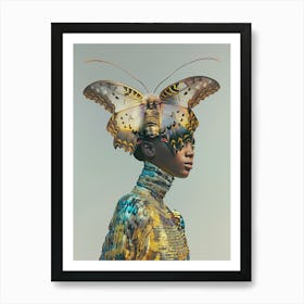 "Futuristic Fashion: Hybrid Woman and Butterfly" Art Print