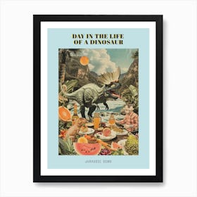 Abstract Dinosaur Jurassic Retro Collage 1 Poster Art Print