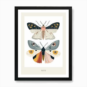 Colourful Insect Illustration Moth 26 Poster Poster