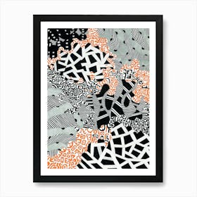 Abstract art print by Gangachili. Unique hand-drawn wall art for home, shop, cafe or office decor Póster