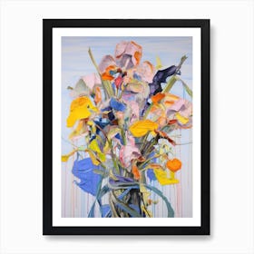 Abstract Flower Painting Iris 4 Art Print