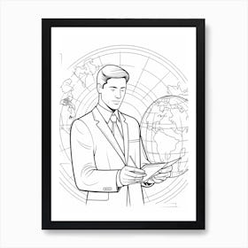 Line Art Inspired By The Creation Of The World And Other Business 1 Art Print