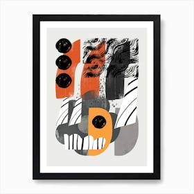 Abstract Shape Collage In Black Art Print