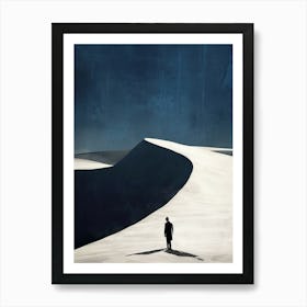 Man Walking In The Snow, Minimalism Art Print