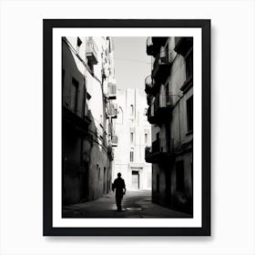 Cagliari, Italy, Mediterranean Black And White Photography Analogue 2 Art Print