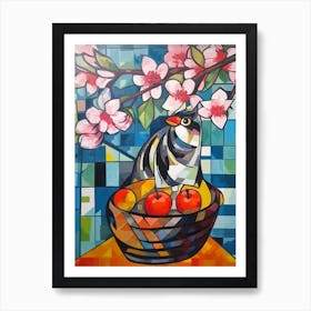 Apple Blossom With A Cat 3 Cubism Picasso Style Art Print
