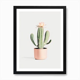 Easter Cactus Retro Minimal 1 Art Print