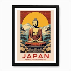 The Great Buddha Of Kamakura, Visit Japan Vintage Travel Art 2 Poster