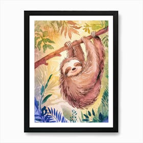 Sloth Hanging On A Branch Poster