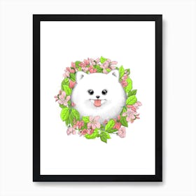 Floral Dog Art Print