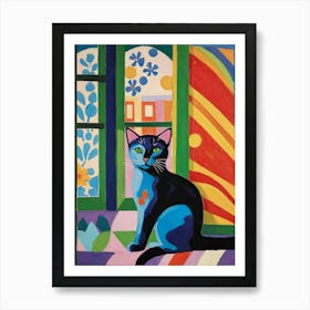 Cat In The Window Style Henri Matisse 5 Art Print