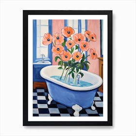 A Bathtube Full Of Anemone In A Bathroom 4 Art Print