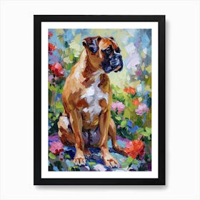 Boxer Acrylic Painting 2 Art Print