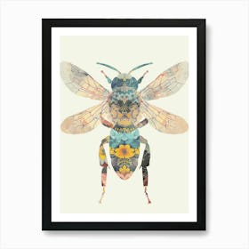 Colourful Insect Illustration Bee 15 Art Print