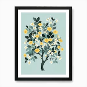 Banyan Tree Flat Illustration 1 Art Print