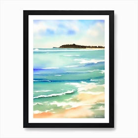 Mermaid Beach, Australia Watercolour Art Print