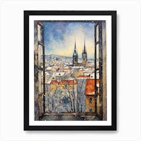 Winter Cityscape Prague Czech Republic 2 Art Print