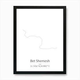 Bet Shemesh,Israel Minimalist Map Art Print