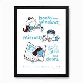 Books are Windows Children's Room Library Reader Art Print