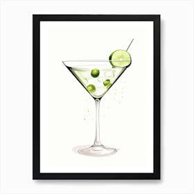 Mid Century Modern Gimlet Floral Infusion Cocktail 4 Art Print