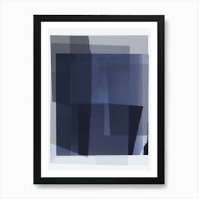POLAROID BLUES - Retro Vintage Geometric Minimalist Collage  Abstract by "Colt x Wilde"  Art Print