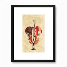 Artistic Saguaro Cactus Design Art Print