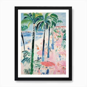 Viareggio, Tuscany   Italy Beach Club Lido Watercolour 4 Art Print